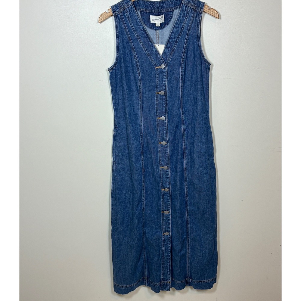 Universal Thread Sleeveless Denim Midi Dress Size 6 Blue Country Cowgirl Western